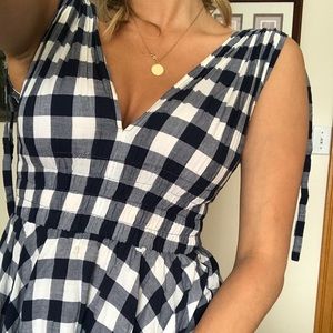 gingham dress with sinched waist